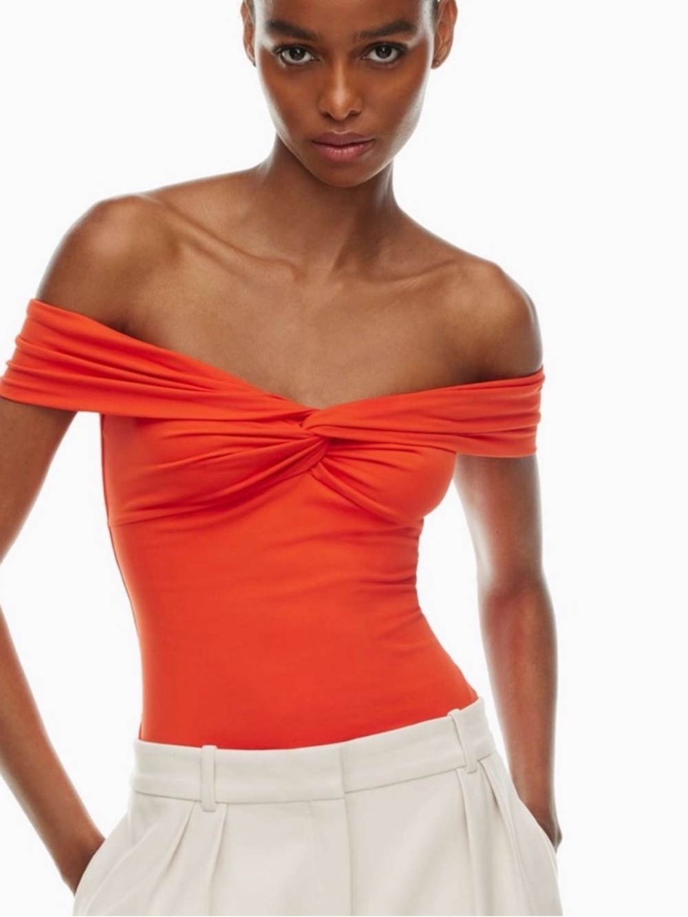 Aritzia Original Contour Twist Off-Shoulder Top